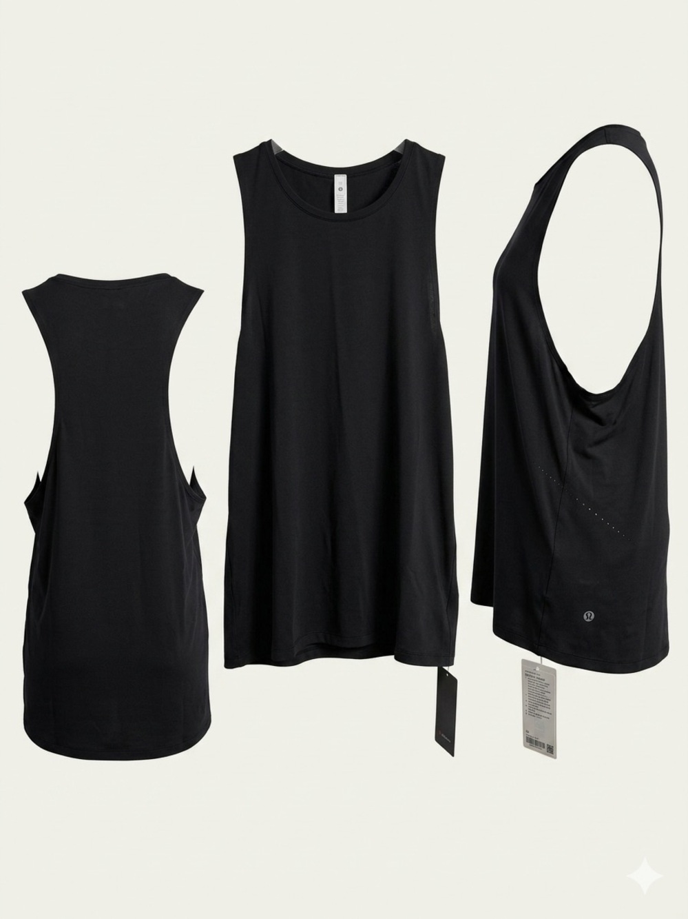 lululemon Men  Black Sleeveless Fast and Free Singlet Scoop Tank Top M NWT